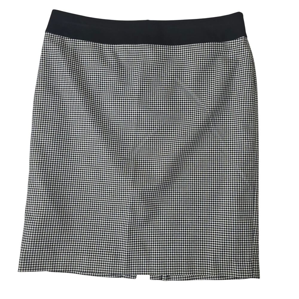 Vince Camuto Black White Checkered Pencil Skirt Womens Size 10